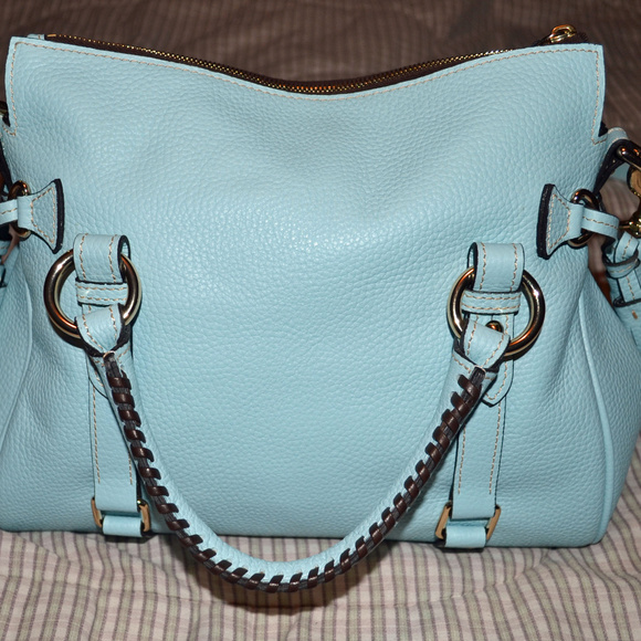 Dooney & Bourke Pebble Small Satchel Pale Blue Bag - Picture 3 of 7